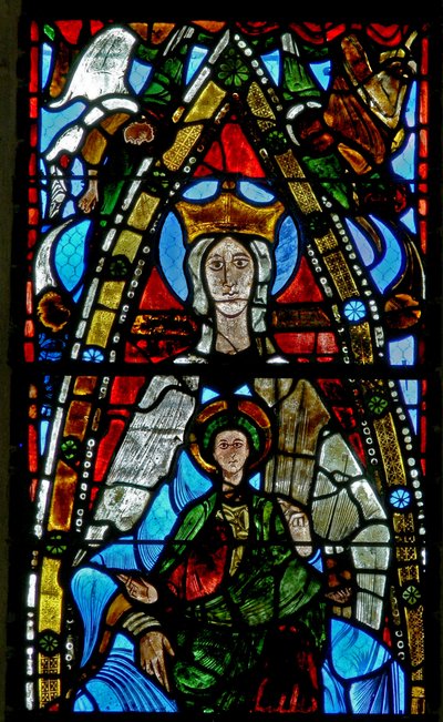 Ventana w0 que representa a la Virgen y el Niño (detalle) de French School