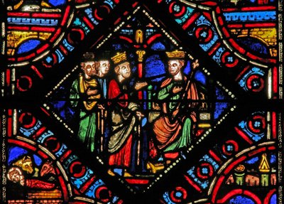 Ventana w0 que representa a los Magos con Herodes de French School
