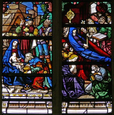 La Adoración de los Magos y la muerte de la Virgen de French School