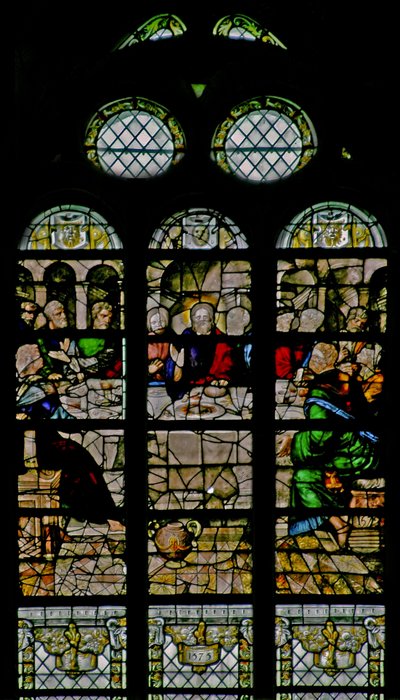 Ventana w109 que representa la Última Cena de French School