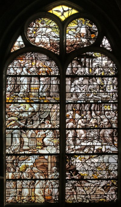 Ventana w10 que representa la Infancia de Cristo de French School