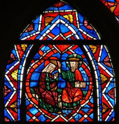 Ventana w110 que representa la Coronación de la Virgen de French School