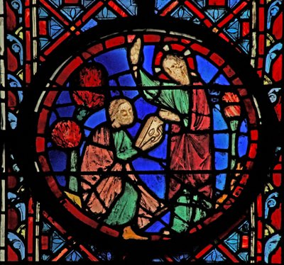 Dios entrega el libro a Jeremías (Jer I 17) de French School