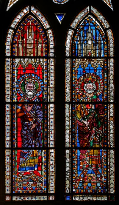 Emperadores Enrique de Bamberg y Federico Barbarroja de French School