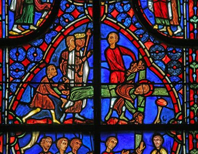 Ventana w11 que representa a San Andrés desatado de la cruz de French School