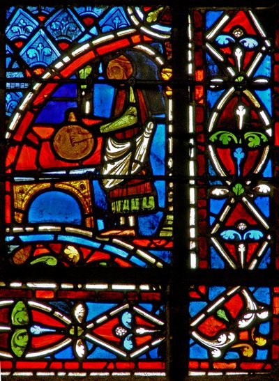 Ventana w11 que representa a un donante de telas y paneles de borde de French School