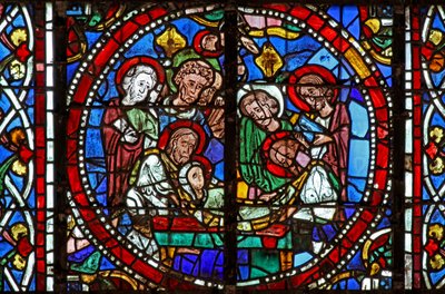 Ventana w123 con la Muerte de la Virgen María de French School