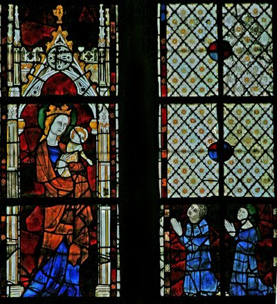 La Virgen María; dos donantes de French School