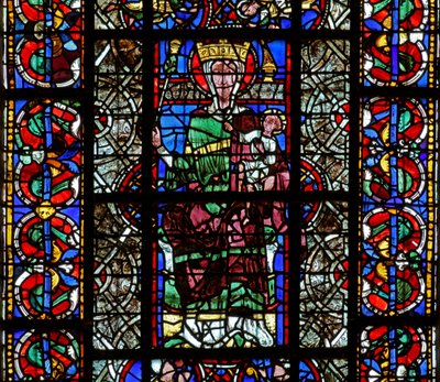 Ventana w129 con la Virgen y el Niño de French School