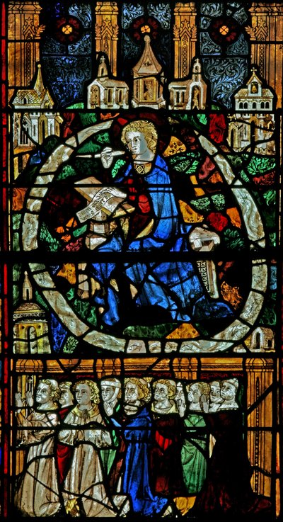 Ventana w12 que representa a la Virgen María - en la Anunciación de French School