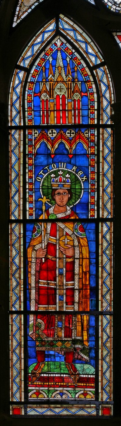 Ventana w13 que representa al emperador Otto III de French School