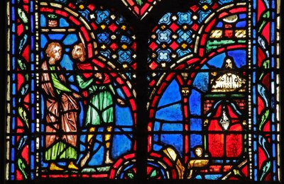 Ventana w14 Samuel ordenando la destrucción de los ídolos I Sam VII 3 de French School