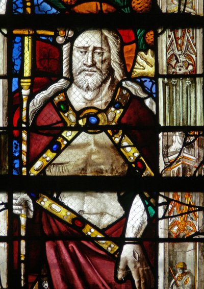 Ventana w14 que representa a Cristo de la Resurrección de French School