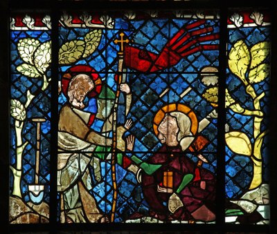 Ventana w14 que representa una escena de la Resurrección: Noli Me Tangere de French School