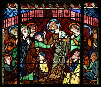 Ventana w14 que representa a Santo Tomás dudando de French School