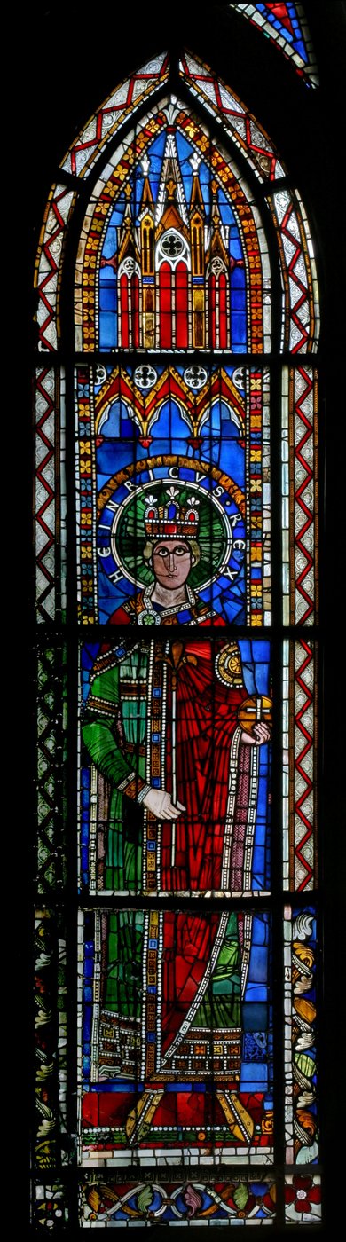 Ventana w15 que representa al emperador Enrique I de French School