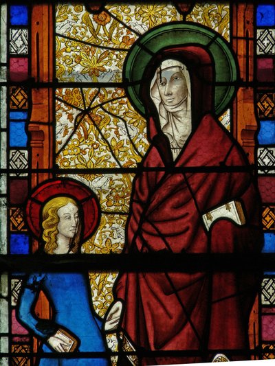 Ventana w17 que representa a Santa Ana y la Virgen María de French School