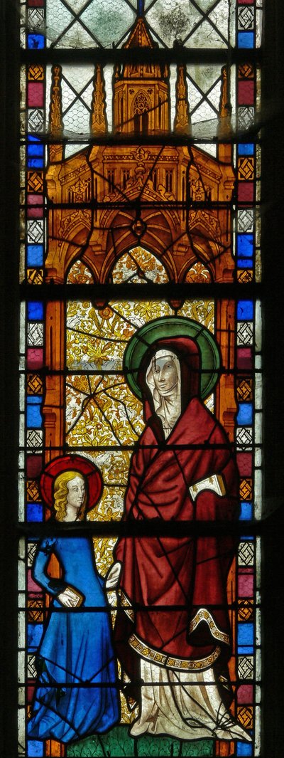 Ventana w17 que representa a Santa Ana y la Virgen María de French School