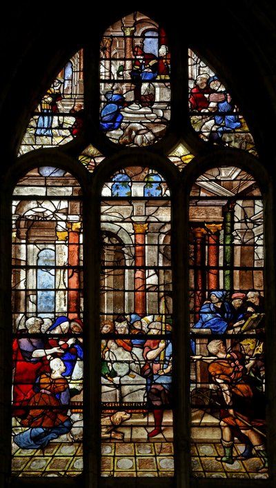 Ventana que representa la Presentación en el Templo de French School