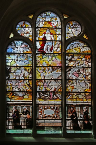 Ventana w18 que representa la Resurrección de French School