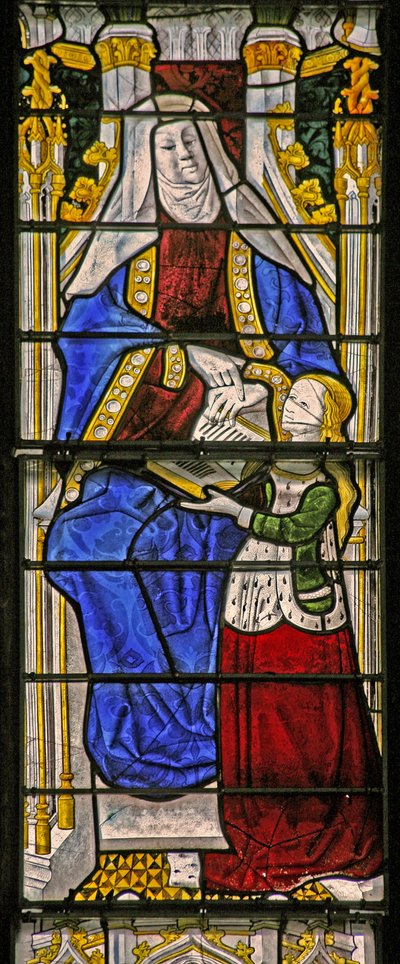 Santa Ana enseñando a leer a la Virgen de French School