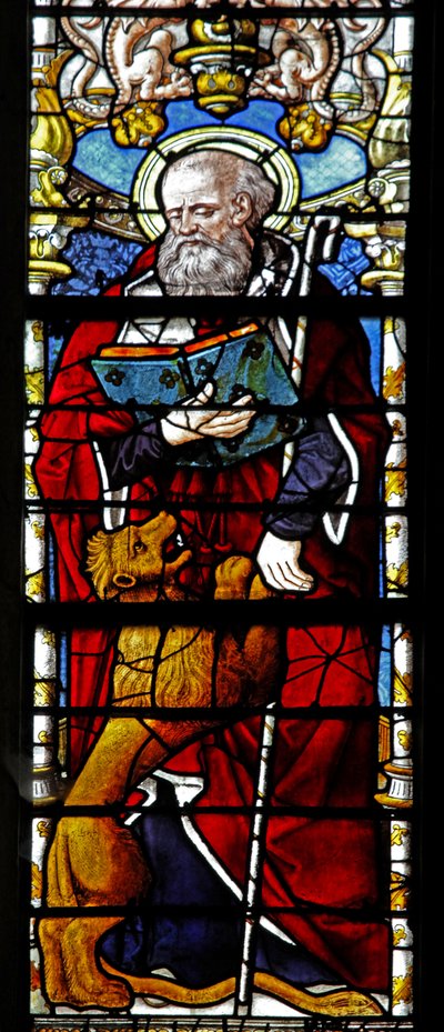Ventana w1 que representa a San Jerónimo de French School