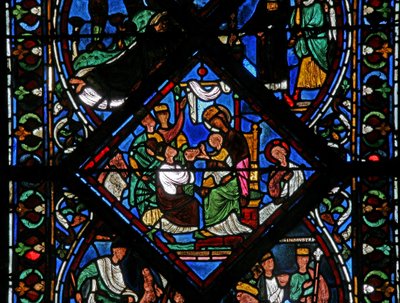 Ventana w1 que representa la Adoración de los Magos de French School