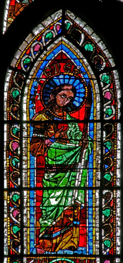 Ventana w202 que representa a Santa Inés de French School