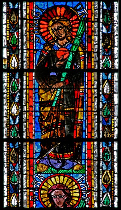 Ventana w202 que representa a Santa Brígida de French School