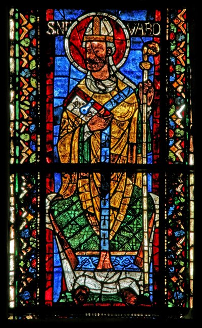 Ventana w203 que representa al Arzobispo Nivard de French School
