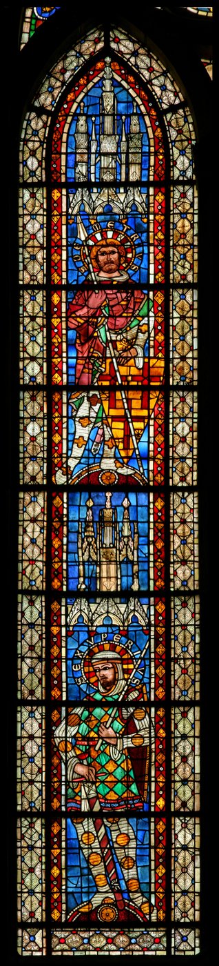 Ventana w203 que representa a San Exuperio y San Demetrio de French School