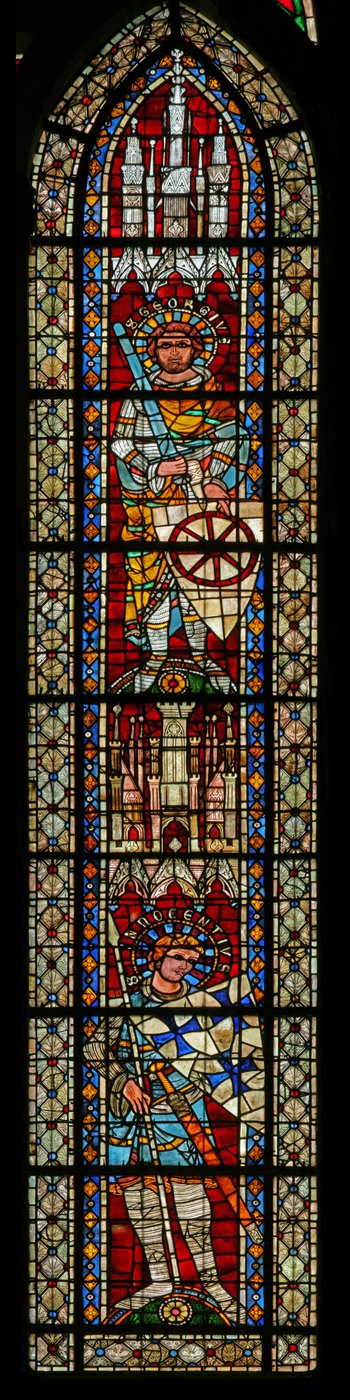 Ventana w203 que representa a San Jorge y San Inocente de French School
