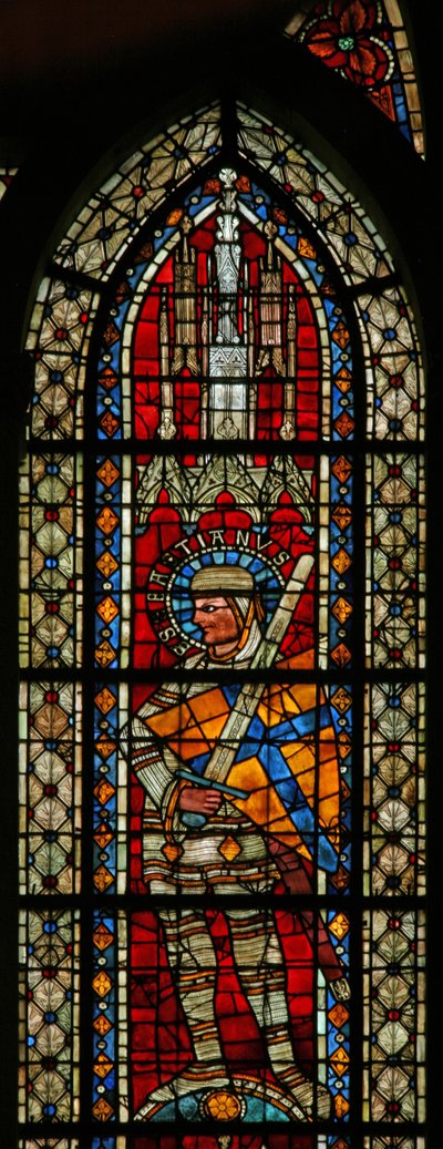 Ventana w203 que representa a San Sebastián de French School