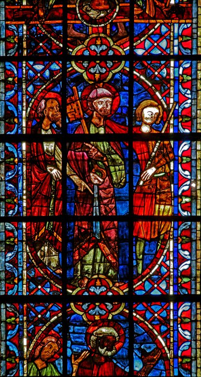 Ventana w204 que representa a San Pedro y San Pablo ante el Emperador Nerón de French School