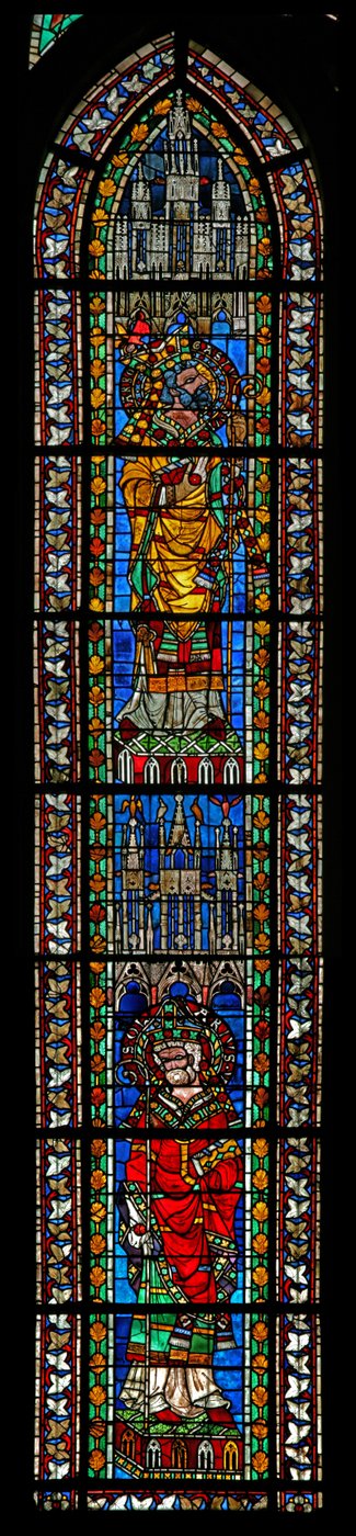 Ventana w205 que representa a San Abrogastio y San Solario de French School
