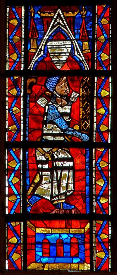 Ventana w207 que representa a un donante - caballero de French School