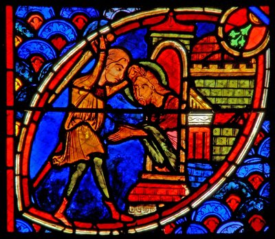 Ventana w20 que representa la muerte de San Juan Bautista de French School