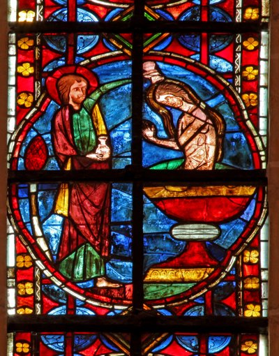 Ventana w210 que representa a Santiago bautizando de French School
