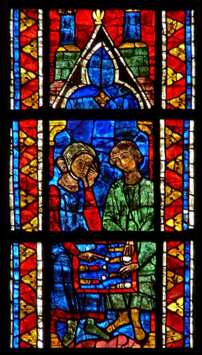 Ventana w210 que representa a jugadores de Tric-Trac de French School