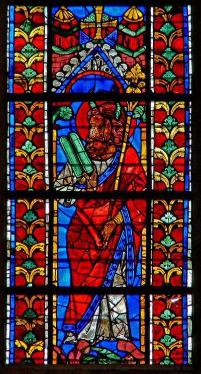 Ventana w211 que representa a Moisés de French School