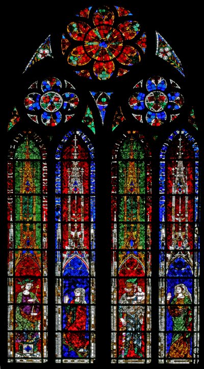 Ventana w212 que representa el Juicio de Salomón de French School