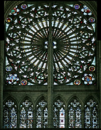 Los evangelistas y grisalla (rosetón - interior) de French School
