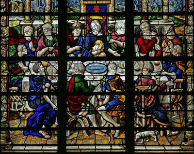 Ventana que representa la Última Cena de French School