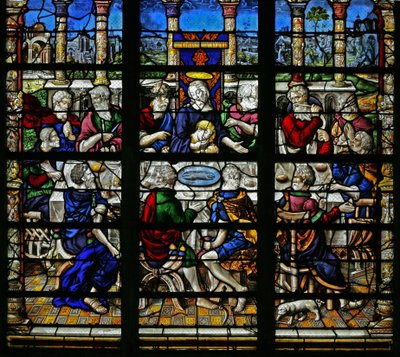 Ventana que representa la Última Cena de French School