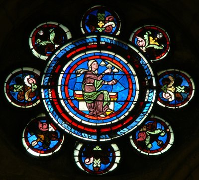 Ventana que representa las Artes Liberales: Música (principalmente moderna) de French School