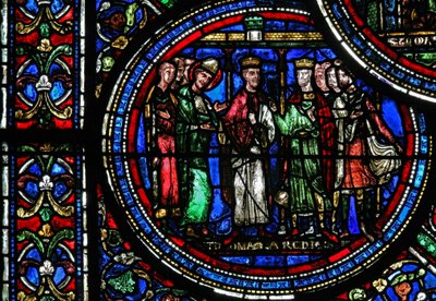 San Tomás Becket con Enrique II y Luis VII de French School