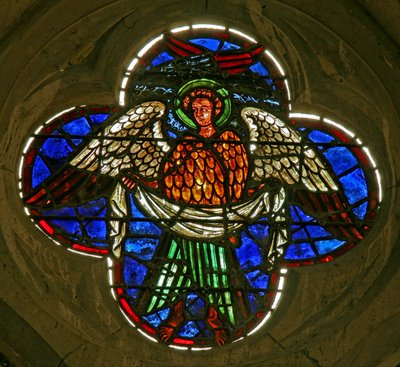 Ventana que representa un serafín de French School