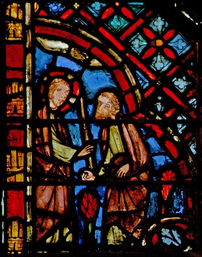 Ventana w2 Dios da a Moisés La Vara - el cetro Éxodo IV 17 de French School