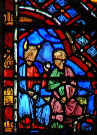 Ventana w2 Moisés y Aarón sentados de French School