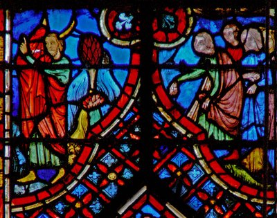 Ventana w2 Moisés esconde su rostro; y el pueblo ofrece sus mantos. Éxodo XXXIV 33-35 de French School